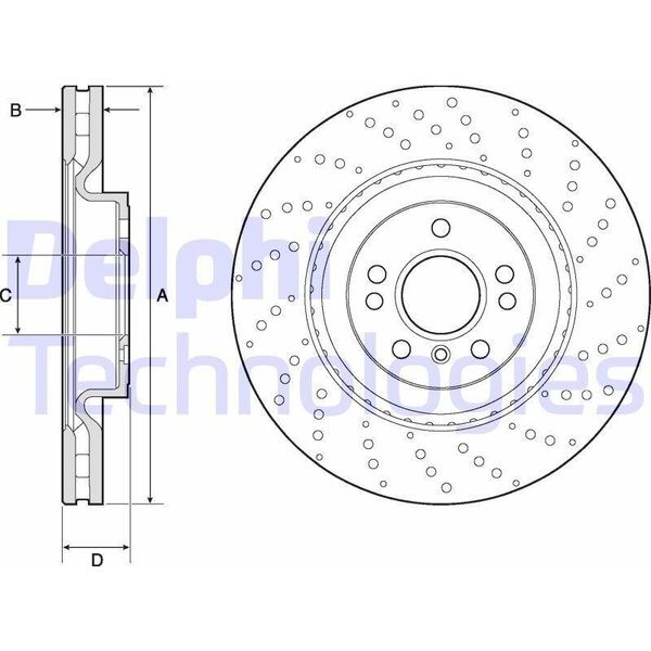 2X Disco Freno Delphi BG9149C Per MERCEDES-BENZ Classe M (W166) 54 4Mm-image