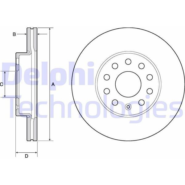 2X Disco Freno Delphi BG4701C Per Vw Golf Vii Hatchback (5G1 BQ1 BE1 BE2)-image