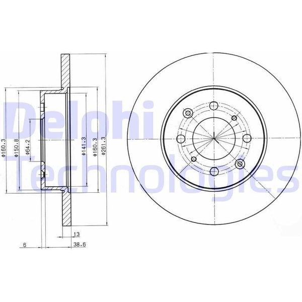 2X Disco Freno Delphi BG3262 Per Rover 25 Hatchback (Rf) Per Mg Mg Zr 44 5Mm-image