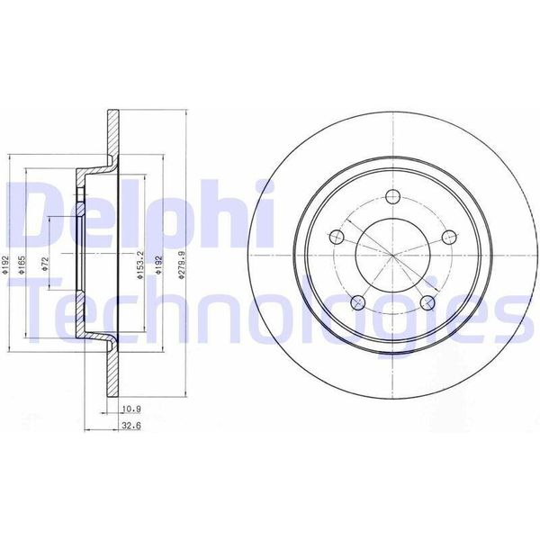 2X Disco Freno Delphi BG3930 Per Mazda 5 (CR19) 3 (Bk) 3 (Bl) 5 (Cw) 40 8Mm-image