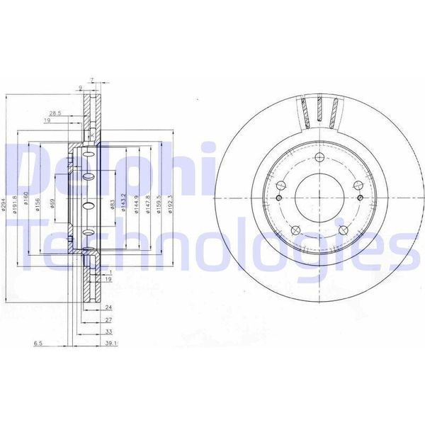 2X Disco Freno Delphi BG4038C Per Peugeot 4007 (Vu_ Vv_) 45 6Mm 294Mm-image