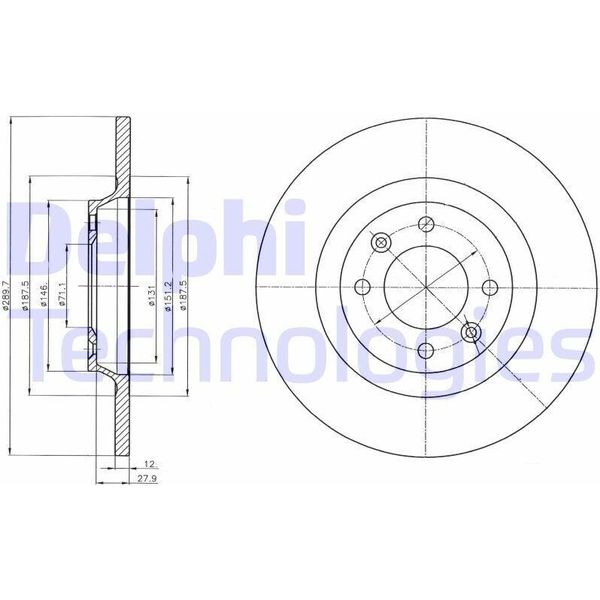 2X Disco Freno Delphi BG4322 Per Peugeot 308 Sw I (4E_ 4H_) 3008 (0U_)-image