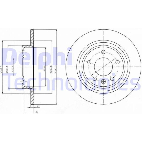2X Disco Freno Delphi BG4279 Per Opel Astra J Sports Tourer (P10) Astra J 45Mm-image