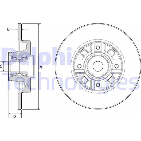 2X Disco Freno Delphi BG9116RS Per Peugeot 308 Sw I (4E_ 4H_) 74 3Mm-image