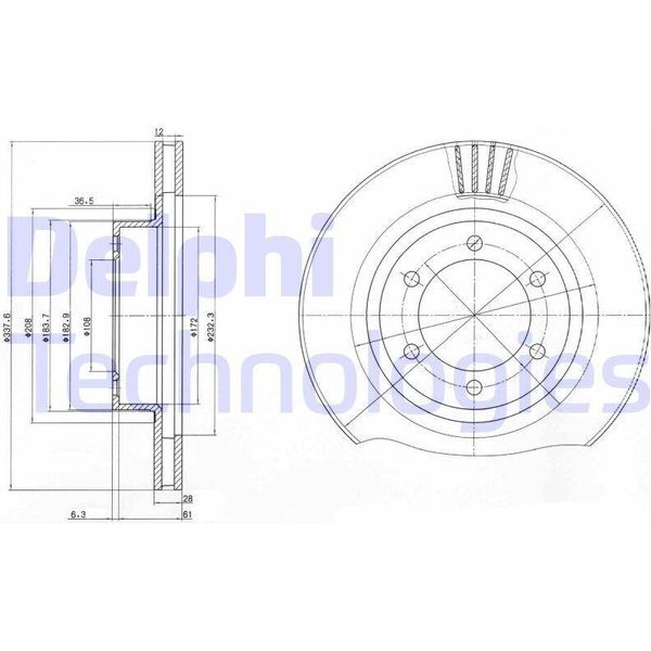 2X Disco Freno Delphi BG4052 Per Toyota Land Cruiser (KDJ12_ GRJ12_) 67 3Mm-image