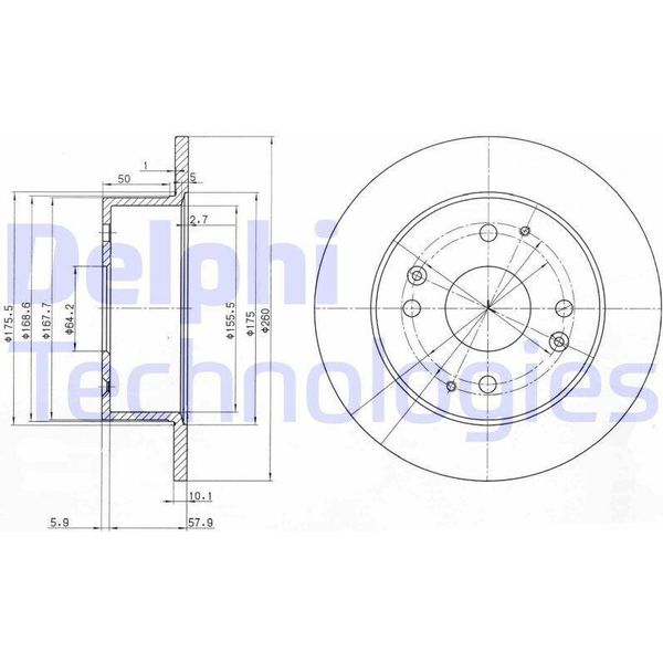 2X Disco Freno Delphi BG3677 Per Honda Accord Vi Sedan (Ck Cg Ch CF8)-image