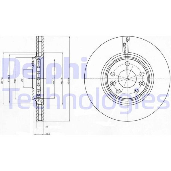 2X Disco Freno Delphi BG4266 Per Renault Megane Iii Grandtour (KZ0/1) 44Mm-image