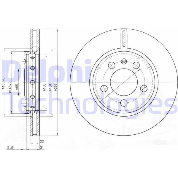 2X Disco Freno Delphi BG3611 Per Vw Golf Iv Hatchback (1J1) Bora Variant (1J6)-image