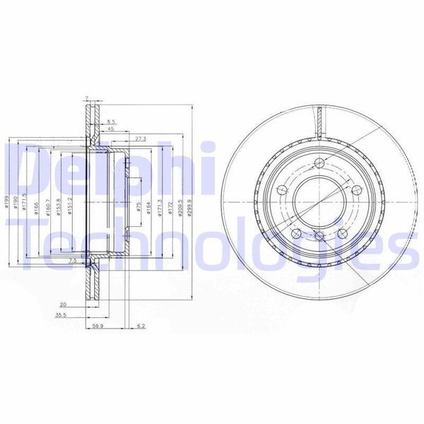2X Disco Freno Delphi BG3901C Per Bmw 3 Touring (E91) 3 Sedan (E90) 66Mm-image