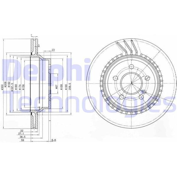 2X Disco Freno Delphi BG3758 Per MERCEDES-BENZ Classe E Modello T (S211)-image