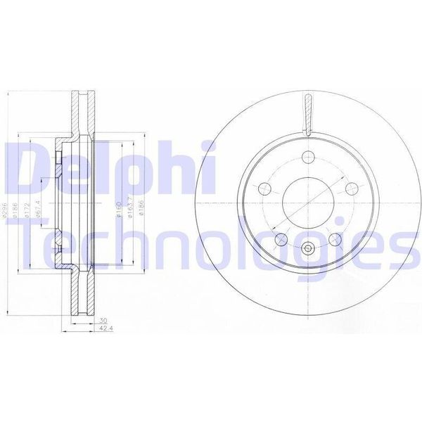 2X Disco Freno Delphi BG4187C Per Opel Insignia Caravan Insignia 51Mm 296Mm-image