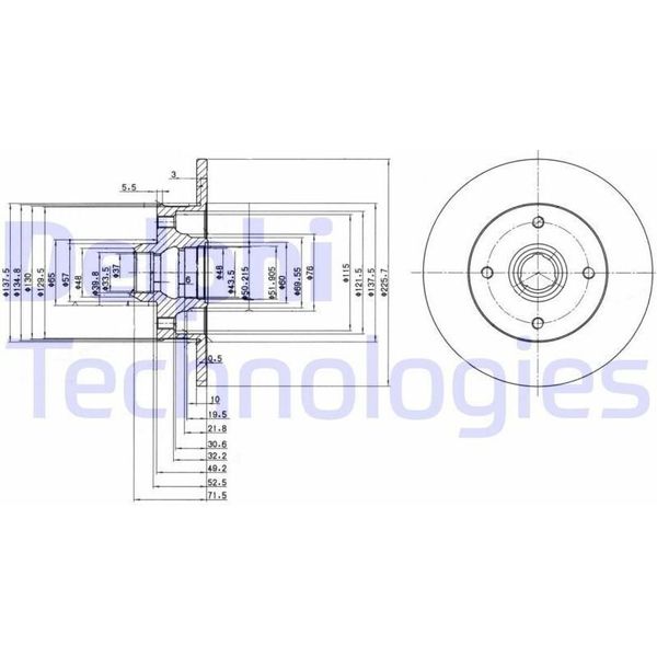 2X Disco Freno Delphi BG2389 Per Vw Golf Ii (19E 1G1) Golf Iii (1H1) 71 1Mm-image