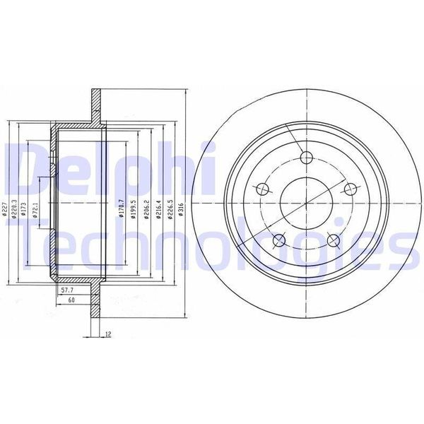 2X Disco Freno Delphi BG4157 Per Jeep Wrangler Iii (Jk) Wrangler Iv (Jl) 76 7Mm-image
