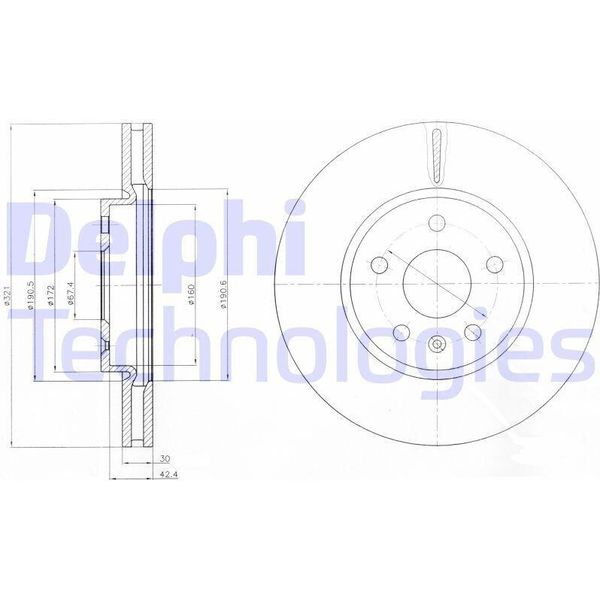 2X Disco Freno Delphi BG4189C Per Opel Insignia Caravan Astra J Insignia 50 9Mm-image