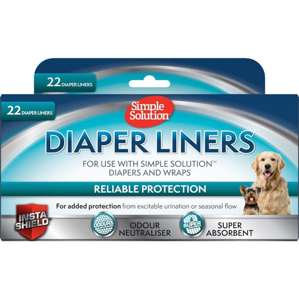 Simple Solution - Fodere Monouso Per Pannolini Per Cani Ultra Assorbenti, Confezione Da 22 Pezzi-image
