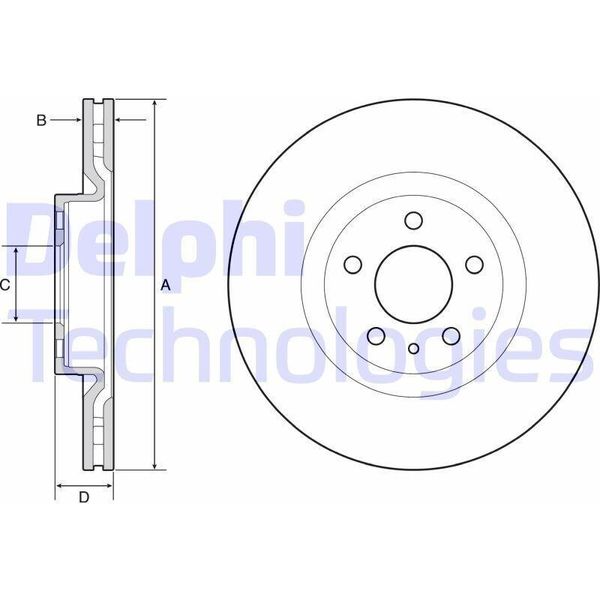 2X Disco Freno Delphi BG4654C Per Fiat 500L (351_ 352_) 43 3Mm 284Mm-image