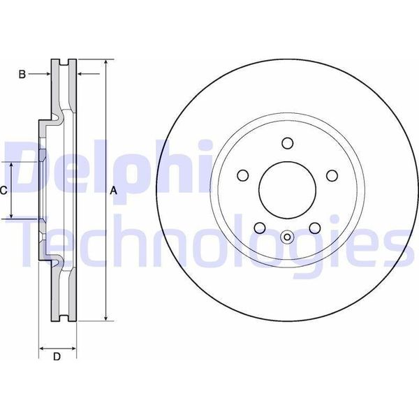 2X Disco Freno Delphi BG4672C Per Opel Astra J Sports Tourer (P10) Astra J-image