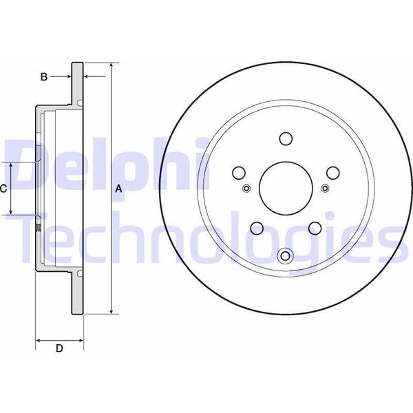 2X Disco Freno Delphi BG4757C Per Toyota Prius Plus (ZVW4_) Prius Plus (ZVW4)-image
