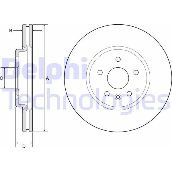 2X Disco Freno Delphi BG4783C Per Opel Astra K Sports Tourer (B16) 45 7Mm 300Mm-image