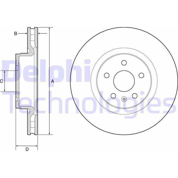 2X Disco Freno Delphi BG9220C Per Tesla Model S (5YJS) Model X (5YJX) 70 7Mm-image