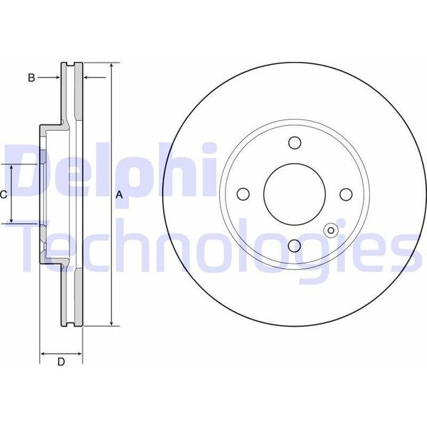 2X Disco Freno Delphi BG4951C Per Opel Karl (C16) Per Vauxhall Viva (C16) 41Mm-image
