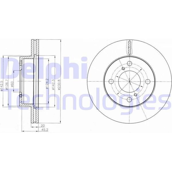 2X Disco Freno Delphi BG4271C Per Nissan Pixo (UA0) Per Suzuki Alto (Gf) 51 4Mm-image