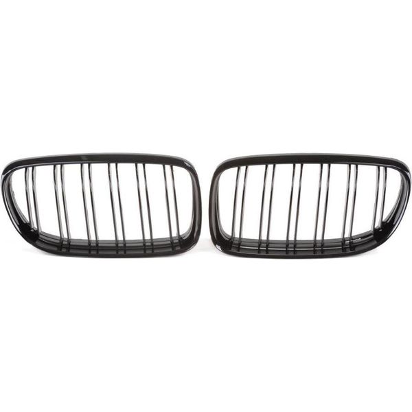 Griglia Radiatore Double Rip Nero Lucido Per Bmw Serie 3 E90 Lci Facelift 2008-2011-image