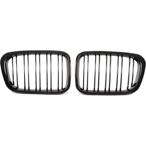 Griglia Radiatore Double Rip Nero Lucido Per Bmw Serie 3 E46 4 Porte 1998-2001-image
