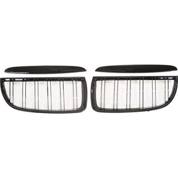 Griglia Radiatore Double Rip Nero Lucido Per Bmw Serie 3 E90 2004-2008-image