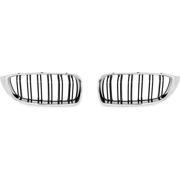 Griglia Radiatore Double Rip Cromo Nero Lucido Per Bmw Serie 4 F32 F33 F36 Dal 2013--image