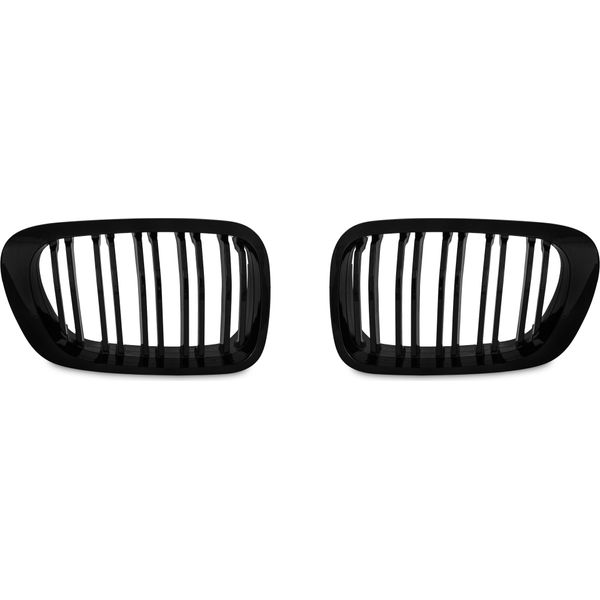 Griglia Radiatore Double Rip Nero Lucido Per Bmw E46 2 Porte Coupé Cabrio 1999-03-image