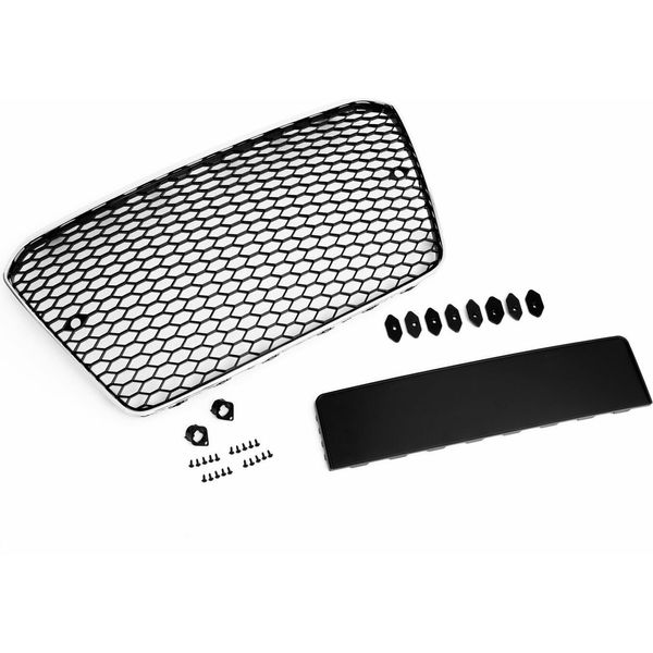 Griglia Radiatore Griglia Sportiva A Nido D'ape Cromo Nero Supporto Pdc Per Audi A5 8T 2012-2016-image