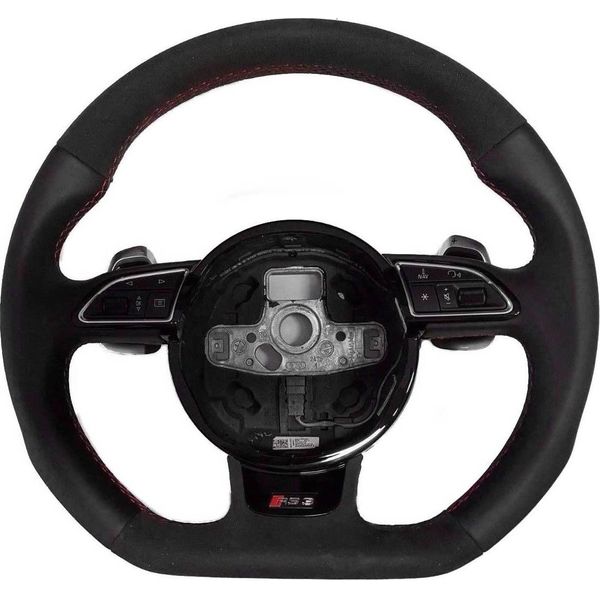 Autentico Volante Audi RS3 Volante Sportivo In Pelle Scamosciata Appiattita Per Audi A3 S3 8V-image