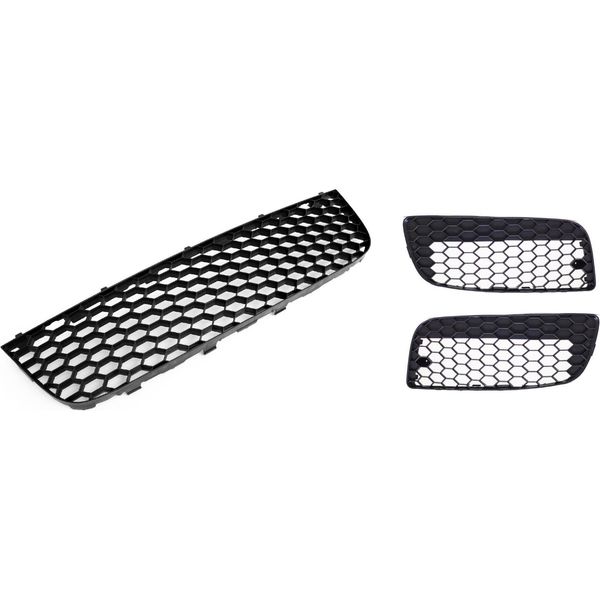 Griglia Paraurti A Nido D'ape Centrale + Sinistra + Destra In Nero Per Vw Golf 5 Gti Da-image