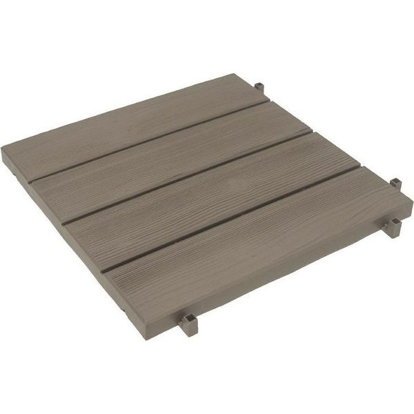 Eda 010902 Br.T Eda Bodenplatte In Holzoptik, (B)384 Mm, Kunststoff, Taupe-image