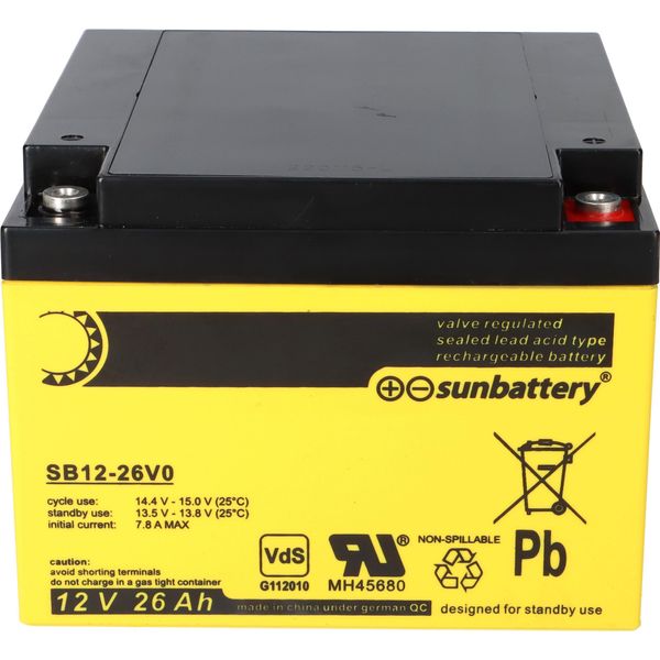 Sun Battery SB12-26V0 Batteria Agm 12V 26Ah Al Piombo Con Vds-image