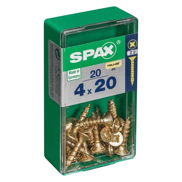 Set Di 20 Viti In Acciaio A Testa Svasata Pozidriv Spax, Diam.4 Mm X L.20 Mm-image