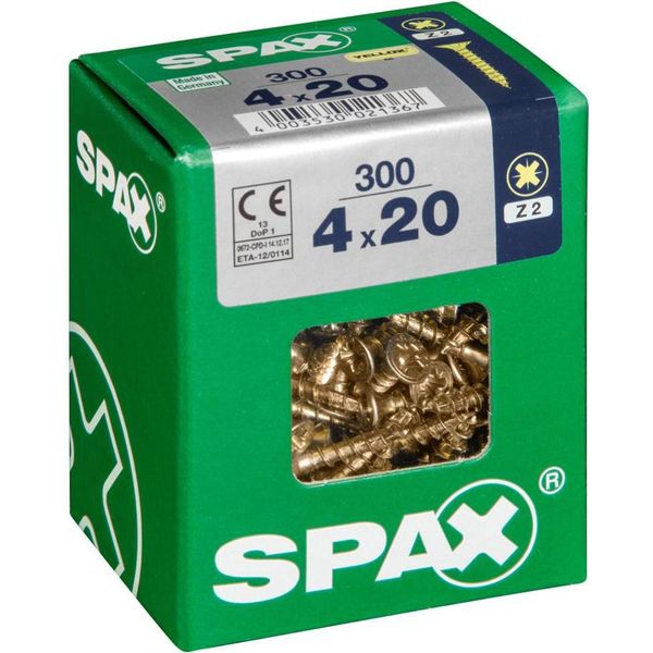 Set Di 300 Viti In Acciaio Pozidriv Spax Testa Svasata, Diam.4 Mm X L.20 Mm-image