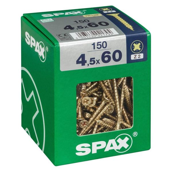 Set Di 150 Viti In Acciaio Pozidriv Spax Testa Svasata, Diam.4,5 Mm X L.60 Mm-image