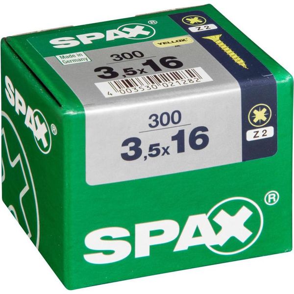 Set Di 300 Viti In Acciaio A Testa Svasata Pozidriv Spax, Diam.3,5 Mm X L.16 Mm-image