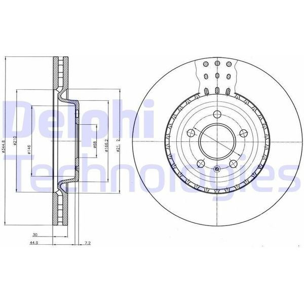 2X Disco Freno Delphi BG9110C Per Audi A4 Avant (8K5 B8) Q5 (8RB) 52 1Mm 345Mm-image