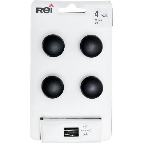 Set Di 4 Pomelli Per Mobili Rotondi In Zama Verniciata H.24 X L.25 X P.25 Mm-image