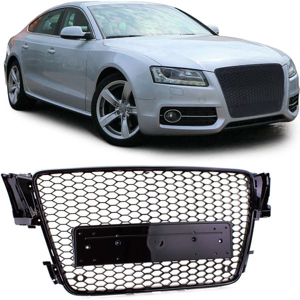 Griglia Radiatore Griglia Sportiva Griglia A Nido D'ape Nero Lucido Per Audi A5 8T Da-image