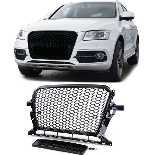 Griglia Radiatore Griglia Sportiva Griglia A Nido D'ape Nero Lucido Per Audi Q5 8R Da-image