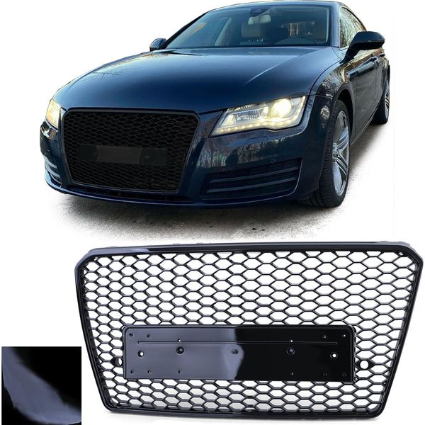 Griglia Radiatore Griglia Sportiva Griglia A Nido D'ape Nero Lucido Per Audi A7 4G Da-image