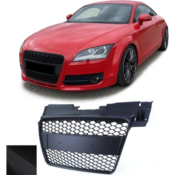 Griglia Radiatore Griglia Sportiva Griglia A Nido D'ape Nero Opaco Per Audi Tt 8J Pre-Facelift-image