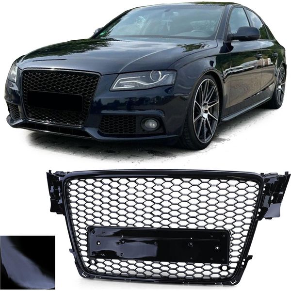 Griglia Radiatore Griglia Sportiva Griglia A Nido D'ape Nero Lucido Per Audi A4 B8 8K Da-image