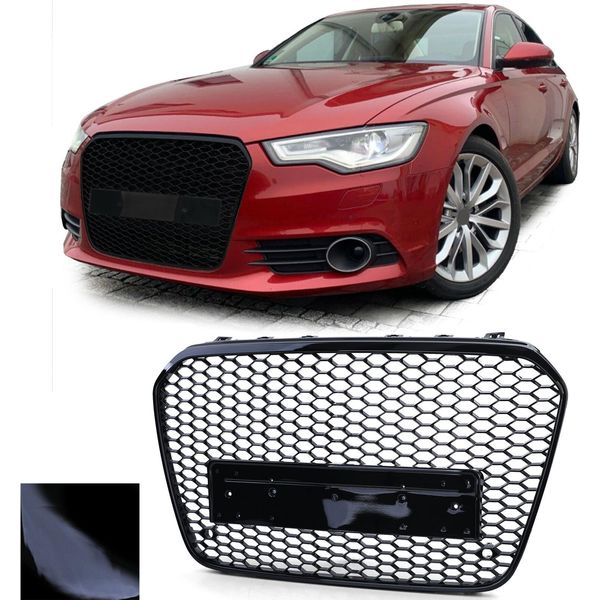 Griglia Radiatore Griglia Sportiva Griglia A Nido D'ape Nero Lucido Per Audi A6 4G C7 Da-image