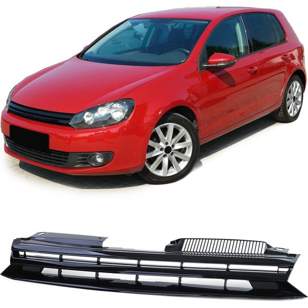 Griglia Radiatore Griglia Sportiva Nero Lucido Per Vw Golf 6 Vi Dal 2008-2012-image