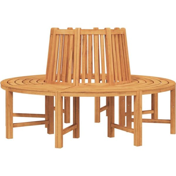 Vidaxl Panche Per Alberi 2 Pz. Semicircolare Ø160 Cm In Legno Massiccio Di Teak-image